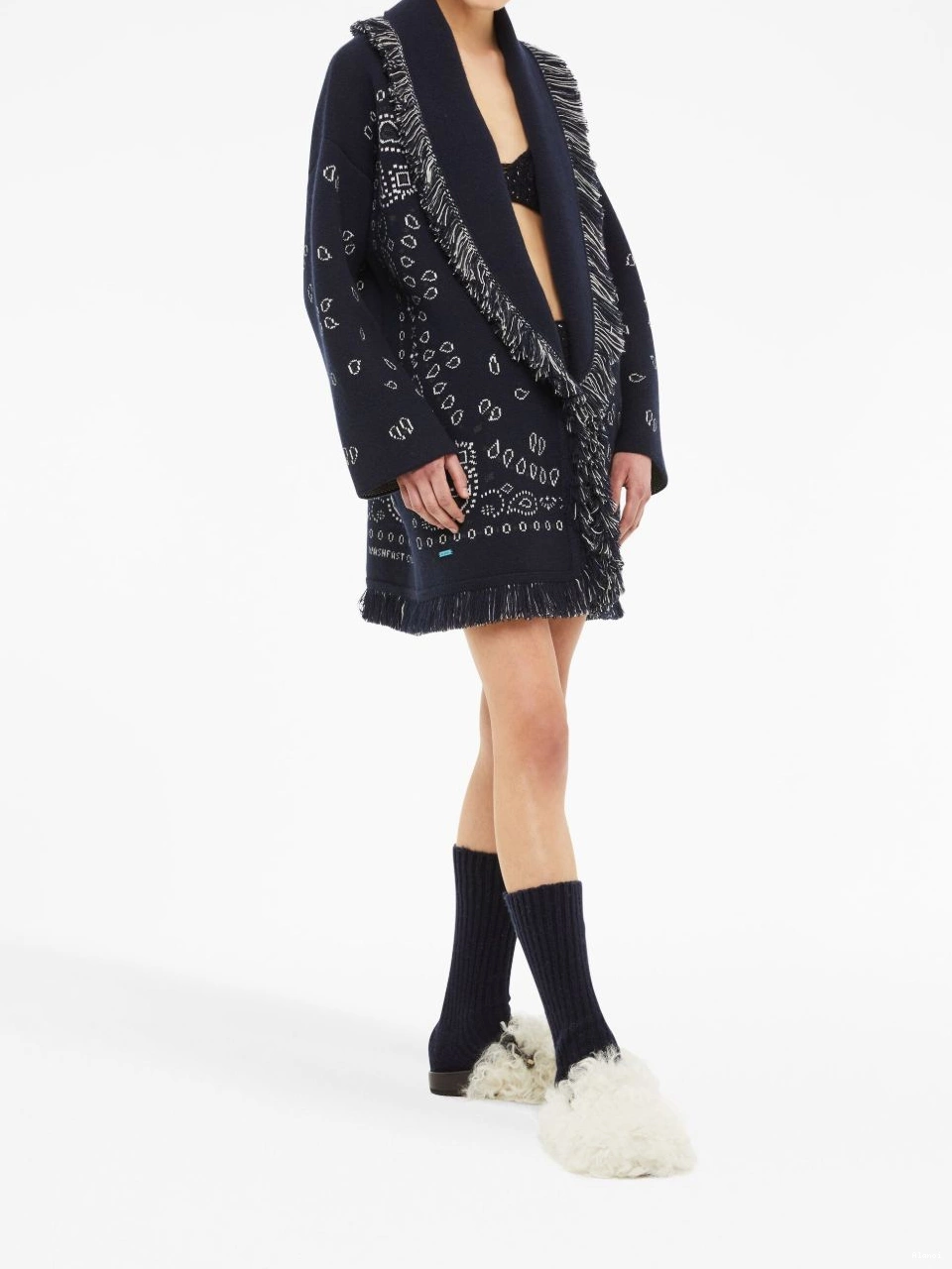 Cheap Women Bandana Alanui cardigan cashmere jacquard 0811